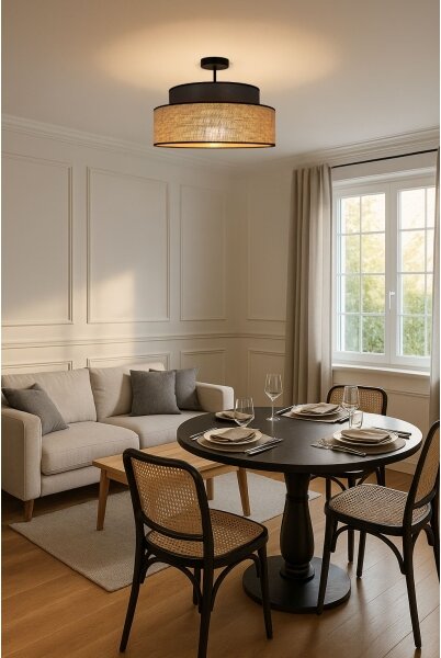 Přisazený lustr BOHO 1xE27/60W/230V pr. 40 cm hnědá/béžová