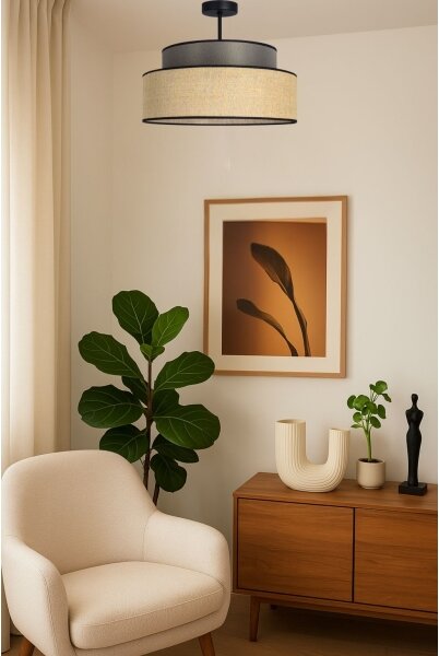 Přisazený lustr BOHO 1xE27/60W/230V pr. 40 cm hnědá/béžová