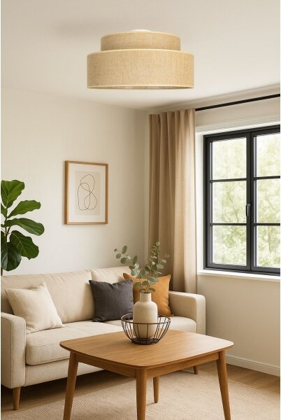Stropní svítidlo BOHO 1xE27/60W/230V pr. 40 cm béžová