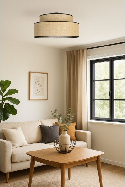 Stropní svítidlo BOHO 1xE27/60W/230V pr. 40 cm béžová