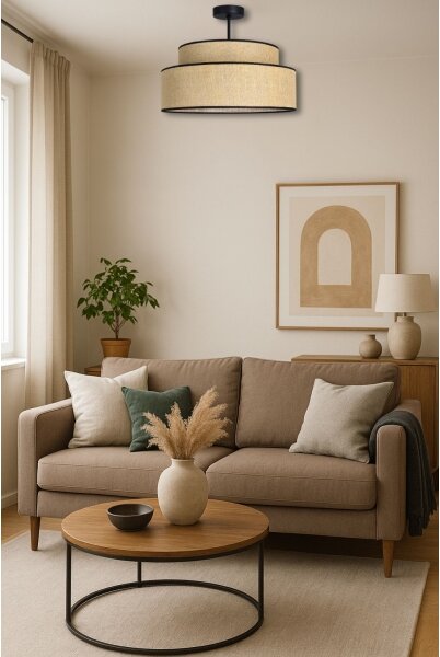 Přisazený lustr BOHO 1xE27/60W/230V pr. 40 cm béžová
