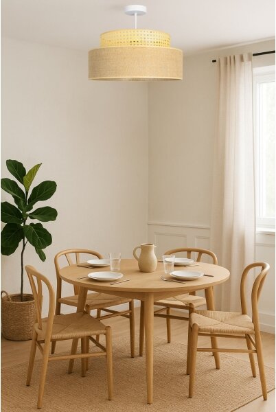 Přisazený lustr BOHO 1xE27/60W/230V pr. 40 cm ratan