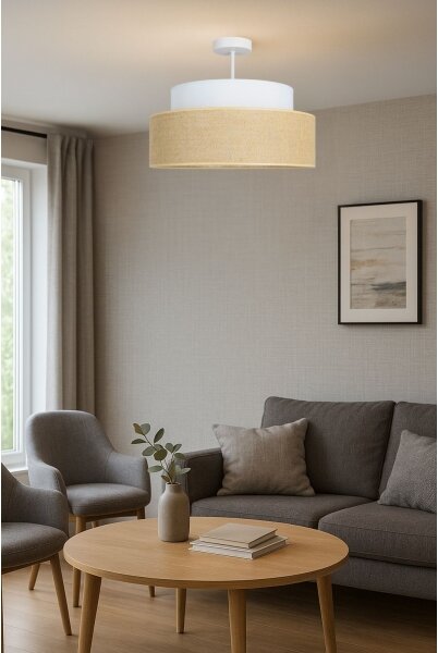 Přisazený lustr BOHO 1xE27/60W/230V pr. 40 cm krémová/béžová