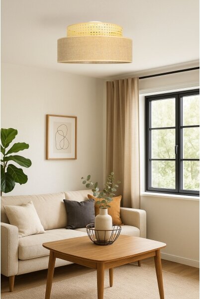 Stropní svítidlo BOHO 1xE27/60W/230V pr. 40 cm ratan
