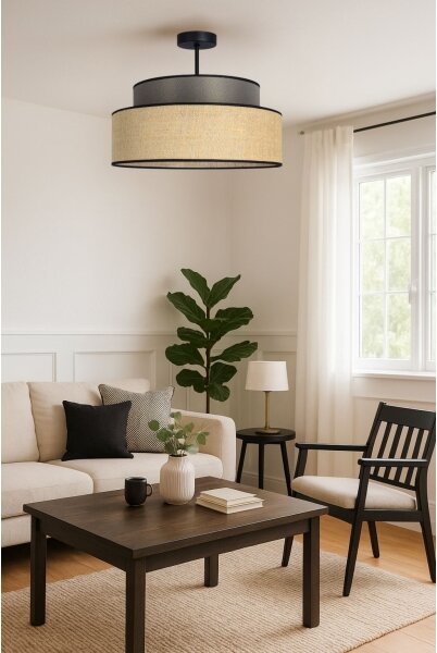 Přisazený lustr BOHO 1xE27/60W/230V pr. 40 cm hnědá/béžová
