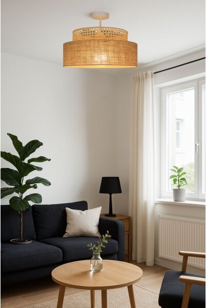 Přisazený lustr BOHO 1xE27/60W/230V pr. 40 cm ratan
