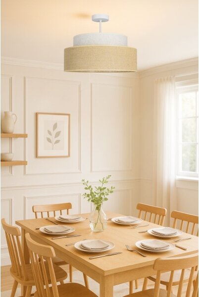 Přisazený lustr BOHO 1xE27/60W/230V pr. 40 cm krémová/béžová
