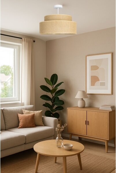 Přisazený lustr BOHO 1xE27/60W/230V pr. 40 cm béžová