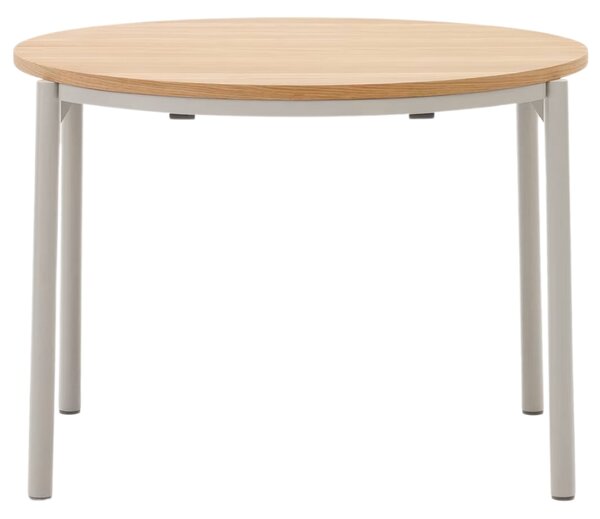 Dubový rozkládací jídelní stůl Kave Home Montuiri 90-170 x 90 cm s šedou podnoží