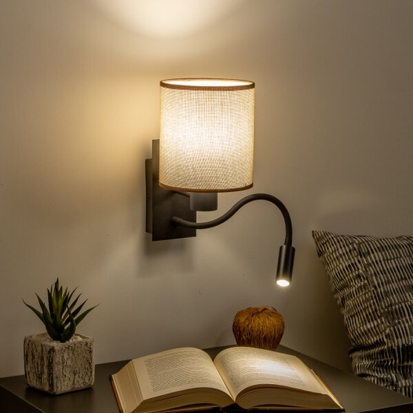 Brilagi - LED Nástěnná lampa NUBILA 1xE27/25W/230V + LED/3W černá/hnědá
