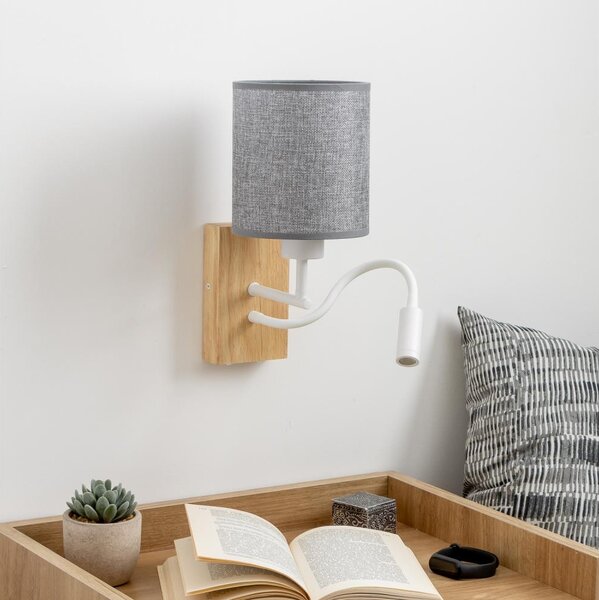 Brilagi - LED Nástěnná lampa NUBILA WOOD 1xE27/25W/230V + LED/3W dub/šedá