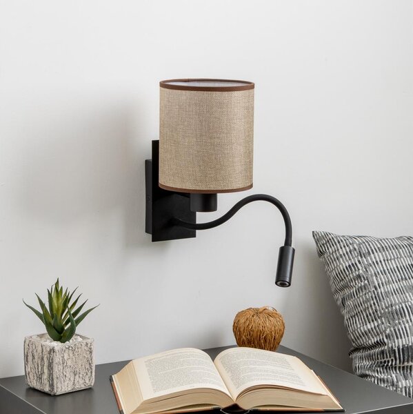 Brilagi - LED Nástěnná lampa NUBILA 1xE27/25W/230V + LED/3W černá/hnědá