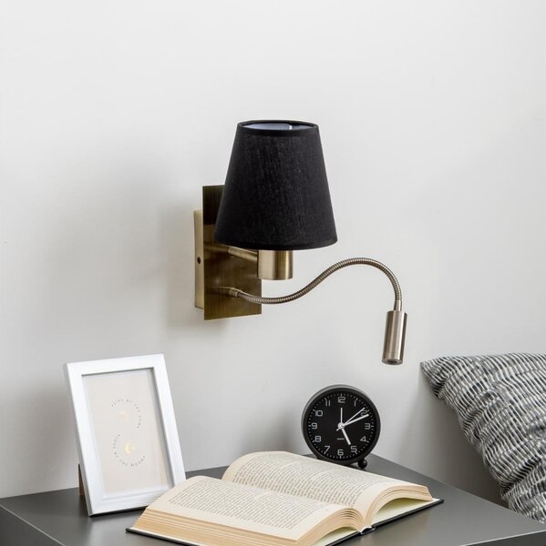 Brilagi - LED Nástěnná lampa NUBILA 1xE27/25W/230V + LED/3W mosaz/černá