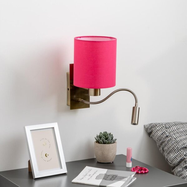 Brilagi - LED Nástěnná lampa NUBILA 1xE27/25W/230V + LED/3W mosaz/růžová