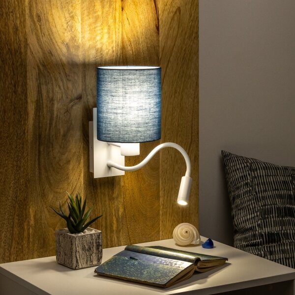 Brilagi - LED Nástěnná lampa NUBILA 1xE27/25W/230V+ LED/3W bílá/tmavě modrá