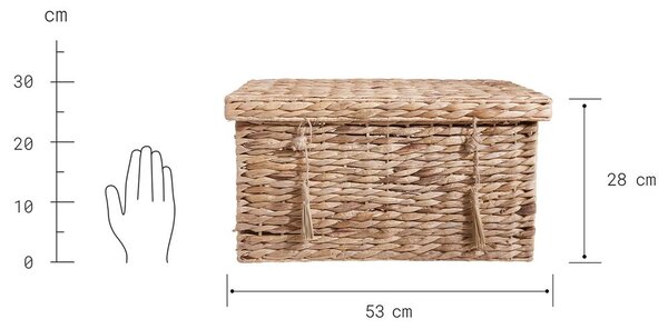 RUSH ROPE Úložný koš s víkem 50 x 28 cm