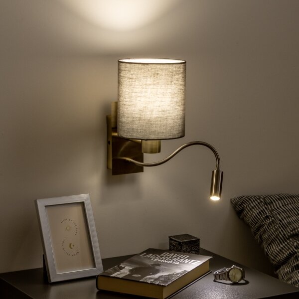 Brilagi - LED Nástěnná lampa NUBILA 1xE27/25W/230V + LED/3W mosaz/antracit