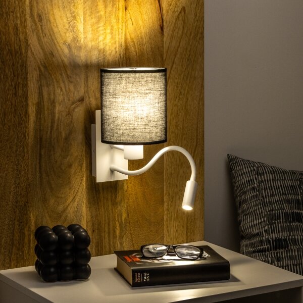 Brilagi - LED Nástěnná lampa NUBILA 1xE27/25W/230V + LED/3W bílá/černá