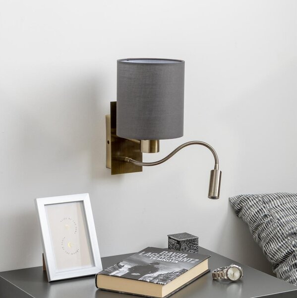 Brilagi - LED Nástěnná lampa NUBILA 1xE27/25W/230V + LED/3W mosaz/antracit