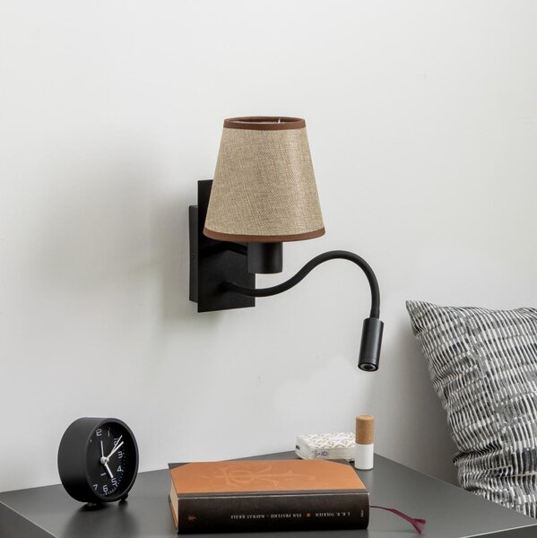 Brilagi - LED Nástěnná lampa NUBILA 1xE27/25W/230V + LED/3W černá/hnědá