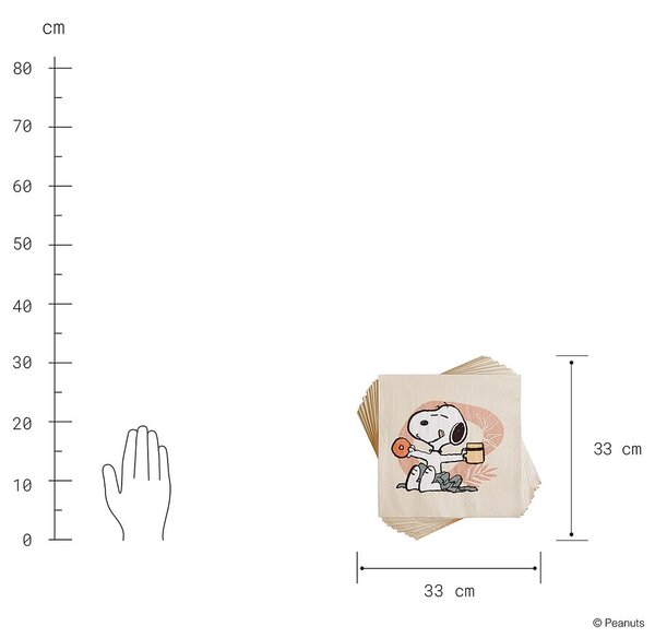 PEANUTS Papírové ubrousky Snoopy si užívá