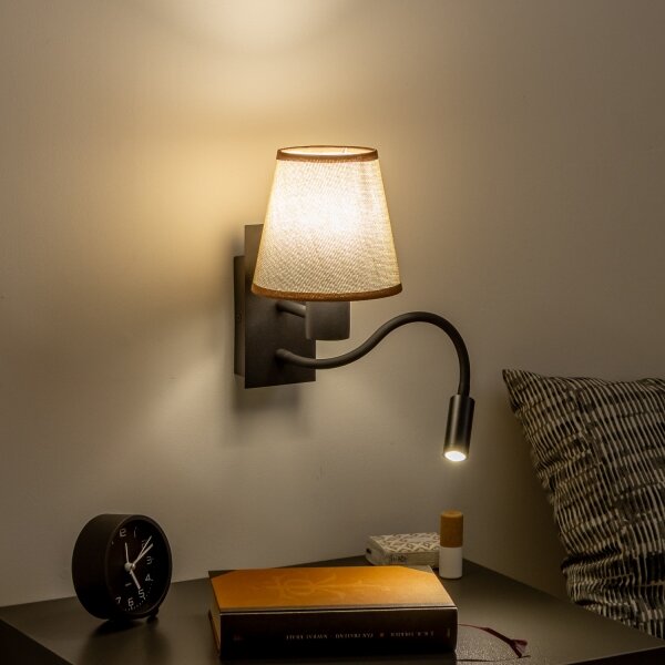 Brilagi - LED Nástěnná lampa NUBILA 1xE27/25W/230V + LED/3W černá/hnědá