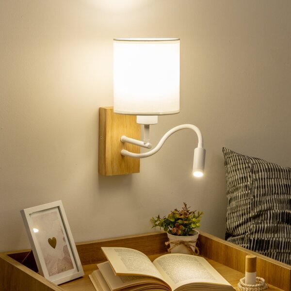 Brilagi - LED Nástěnná lampa NUBILA WOOD 1xE27/25W/230V + LED/3W dub/bílá