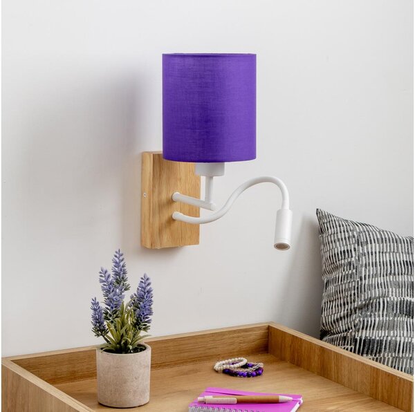 Brilagi - LED Nástěnná lampa NUBILA WOOD 1xE27/25W/230V + LED/3W dub/fialová