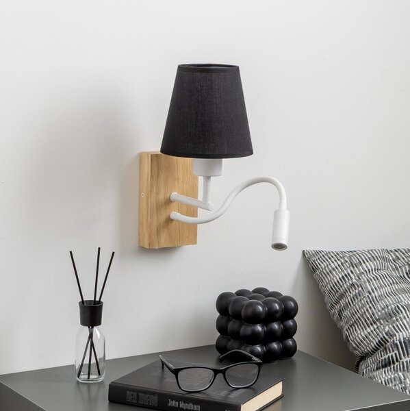 Brilagi - LED Nástěnná lampa NUBILA WOOD 1xE27/25W/230V + LED/3W dub/černá