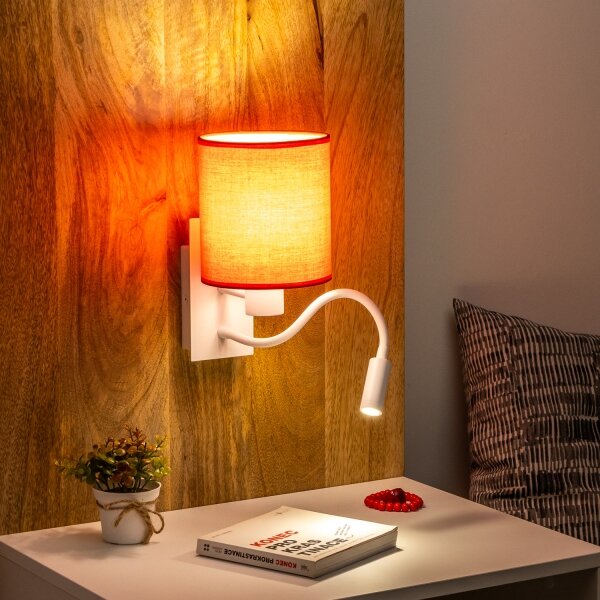 Brilagi - LED Nástěnná lampa NUBILA 1xE27/25W/230V + LED/3W bílá/červená