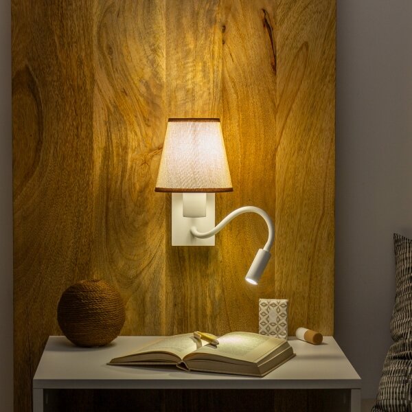 Brilagi - LED Nástěnná lampa NUBILA 1xE27/25W/230V + LED/3W bílá/hnědá