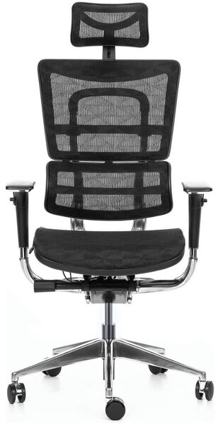 MERCURY Ergonomická kancelářská židle ORION JNS-801, černá sítovina W-51 (vzorovaná), leštěný kříž