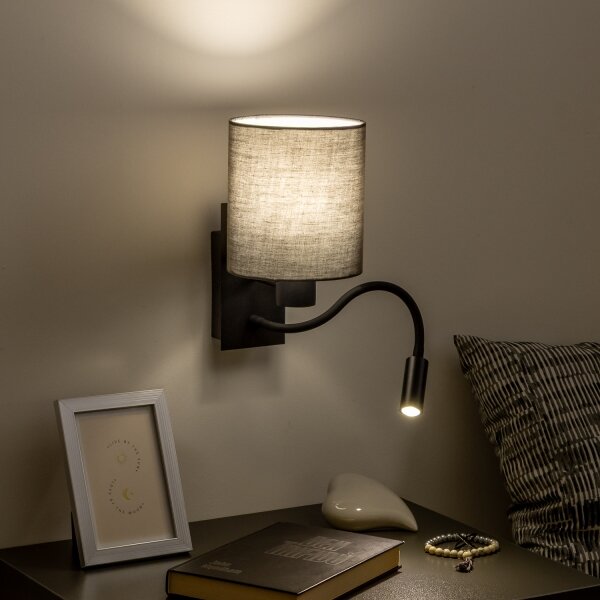 Brilagi - LED Nástěnná lampa NUBILA 1xE27/25W/230V + LED/3W černá/antracit