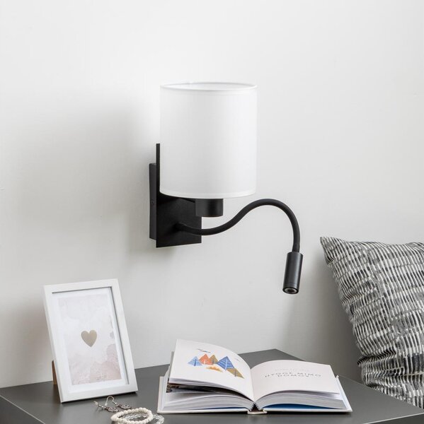 Brilagi - LED Nástěnná lampa NUBILA 1xE27/25W/230V + LED/3W černá/bílá