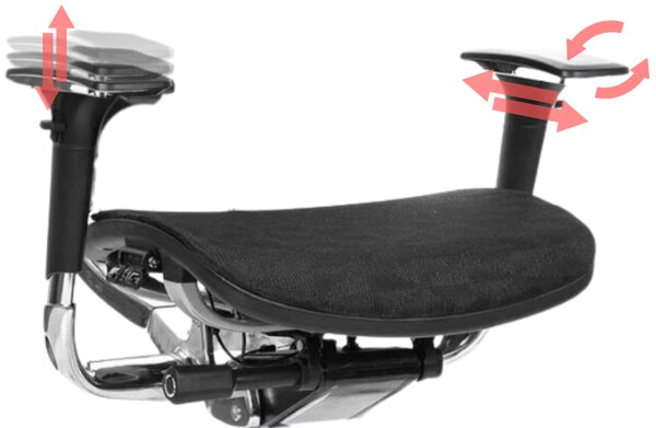 MERCURY Ergonomická kancelářská židle ORION JNS-801, černá sítovina W-51 (vzorovaná), leštěný kříž