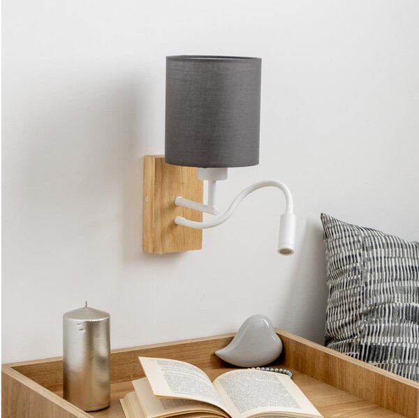 Brilagi - LED Nástěnná lampa NUBILA WOOD 1xE27/25W/230V + LED/3W dub/antracit
