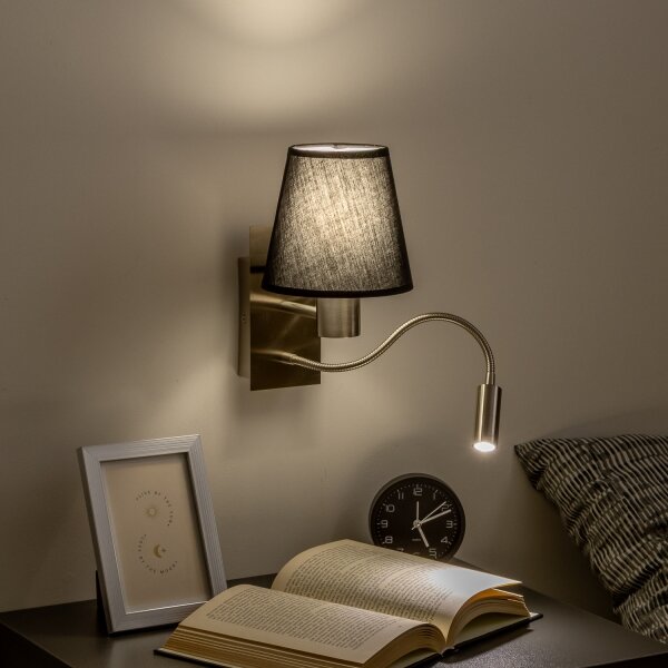 Brilagi - LED Nástěnná lampa NUBILA 1xE27/25W/230V + LED/3W chrom/černá