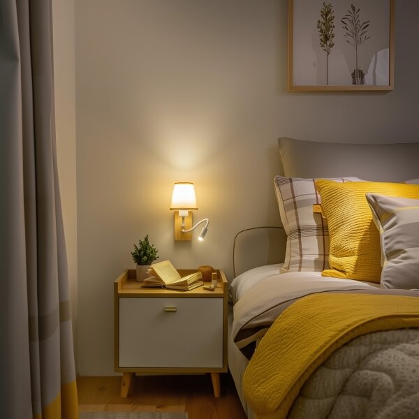 Brilagi - LED Nástěnná lampa NUBILA WOOD 1xE27/25W/230V +LED/3W dub/světle hnědá