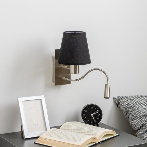 Brilagi - LED Nástěnná lampa NUBILA 1xE27/25W/230V + LED/3W chrom/černá