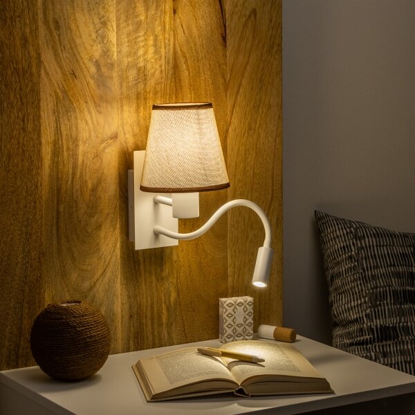 Brilagi - LED Nástěnná lampa NUBILA 1xE27/25W/230V + LED/3W bílá/hnědá