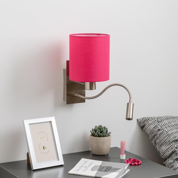 Brilagi - LED Nástěnná lampa NUBILA 1xE27/25W/230V + LED/3W chrom/růžová