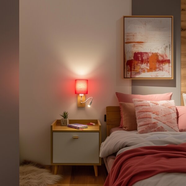 Brilagi - LED Nástěnná lampa NUBILA WOOD 1xE27/25W/230V + LED/3W dub/růžová