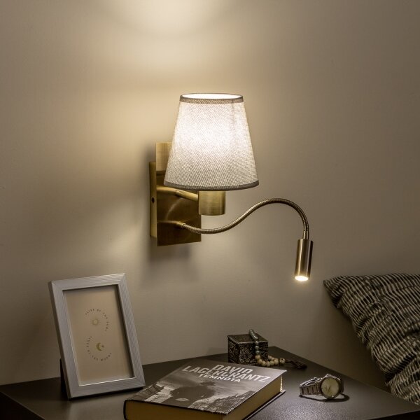 Brilagi - LED Nástěnná lampa NUBILA 1xE27/25W/230V + LED/3W mosaz/šedá