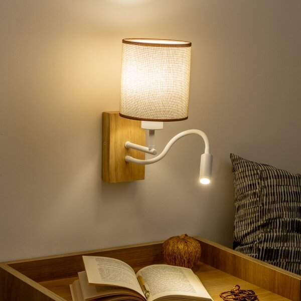 Brilagi - LED Nástěnná lampa NUBILA WOOD 1xE27/25W/230V + LED/3W dub/hnědá