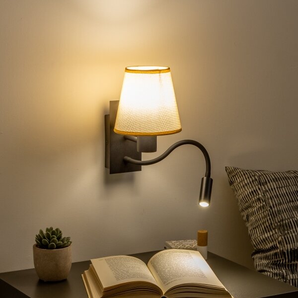 Brilagi - LED Nástěnná lampa NUBILA 1xE27/25W/230V+LED/3W černá/světle hnědá