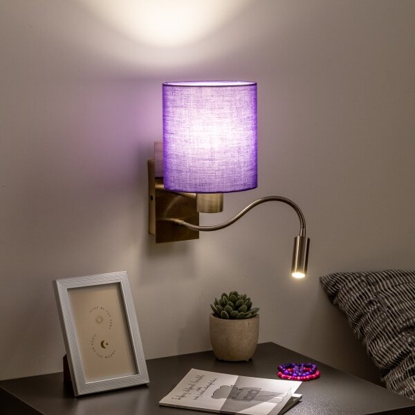 Brilagi - LED Nástěnná lampa NUBILA 1xE27/25W/230V + LED/3W mosaz/fialová