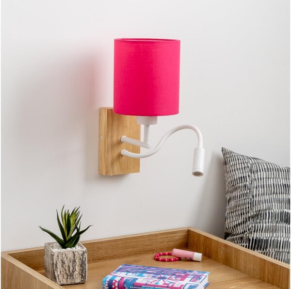 Brilagi - LED Nástěnná lampa NUBILA WOOD 1xE27/25W/230V + LED/3W dub/růžová
