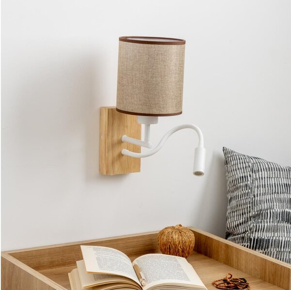 Brilagi - LED Nástěnná lampa NUBILA WOOD 1xE27/25W/230V + LED/3W dub/hnědá