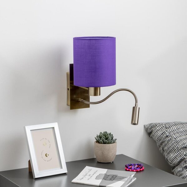 Brilagi - LED Nástěnná lampa NUBILA 1xE27/25W/230V + LED/3W mosaz/fialová