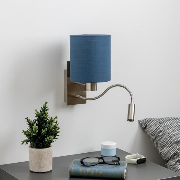 Brilagi - LED Nástěnná lampa NUBILA 1xE27/25W/230V+ LED/3W chrom/tmavě modrá